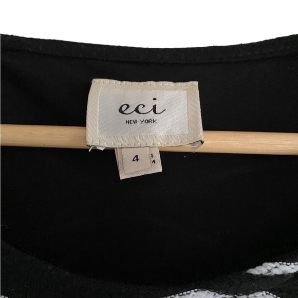 Eci New York black and White midi dress Size 4 with side zipper and 3/4 sleeve - Picture 10 of 10